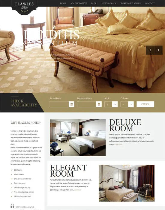 Flawles Hotel - Online Hotel Travel Booking HTML Template
