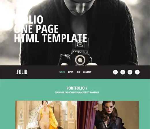 Folio -Free Photographer portfolio Flat Responsive web template