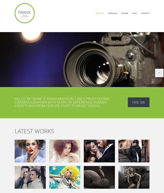 Frank-Photographer Portfolio Responsive Website Template