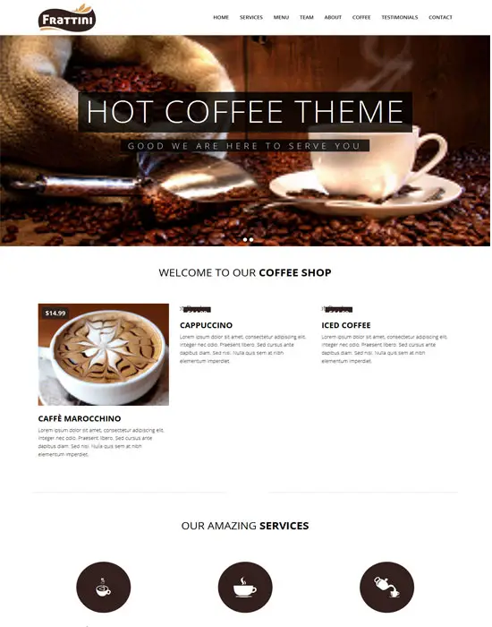Frattini -A Premium Restaurant, Cakes and Coffee Shop Template