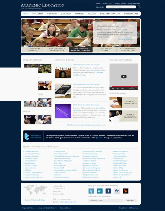 Free -Academic Education Website Template
