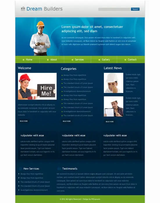 Free Dream Builders Website and Mobile Website for construction companies