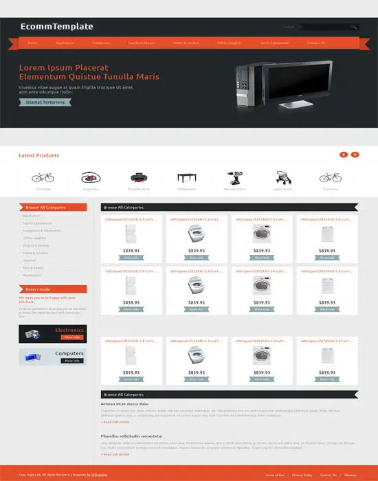 Free Ecomm a Flat ECommerce Bootstrap Responsive Web Template