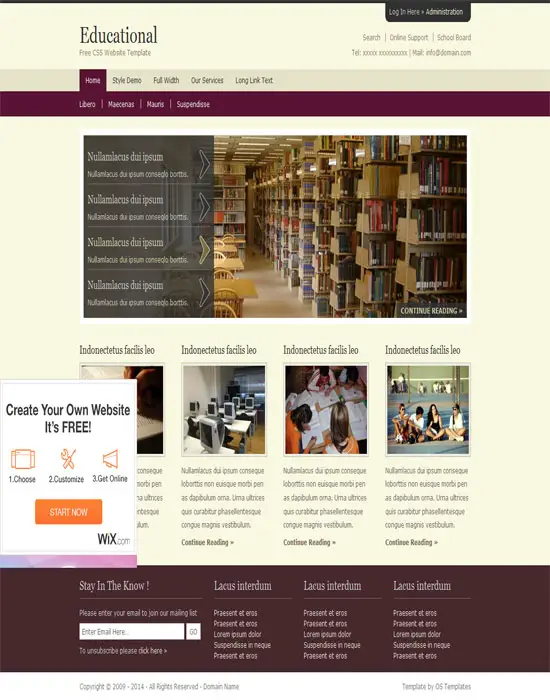 Free-Educational HTMl Website Template