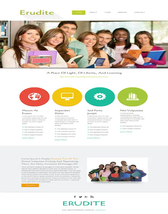 Free-Erudite Education Mobile Website Template