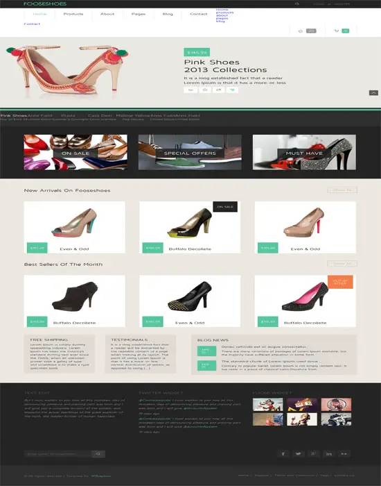 Free Foose Shoes a Flat ECommerce Responsive Web Template