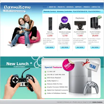 Free - Game zone HTML Website