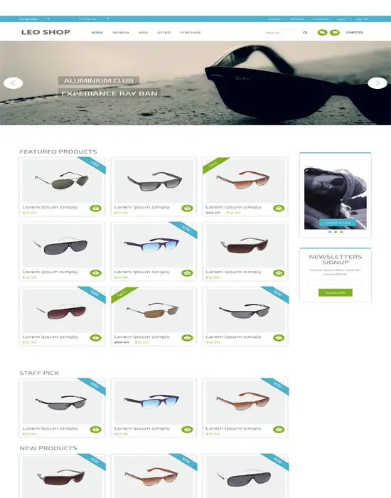 Free Leoshop Flat Ecommerce Responsive Web Template