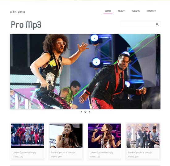 Free Promp3 online shopping music Website Template