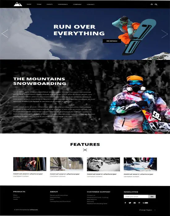 Free Snowboarding a Flat ECommerce Bootstrap Responsive Web Template