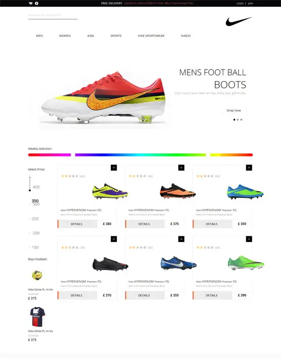 Free Spike Shoes a Flat ECommerce Responsive Web Template