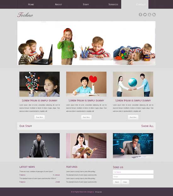 Free-Techno Education Website Templates free download