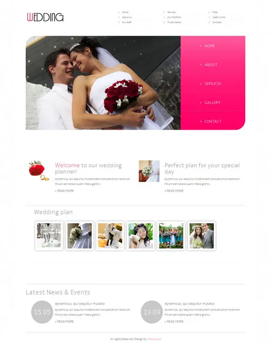 Free-Wedding Planner Mobile Website Template