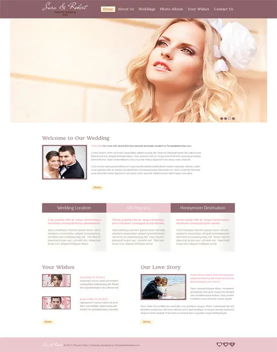 Free Wedding Website Templates