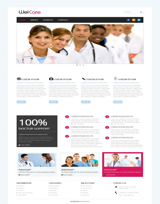 Free Welcare Hospital Mobile Website Template