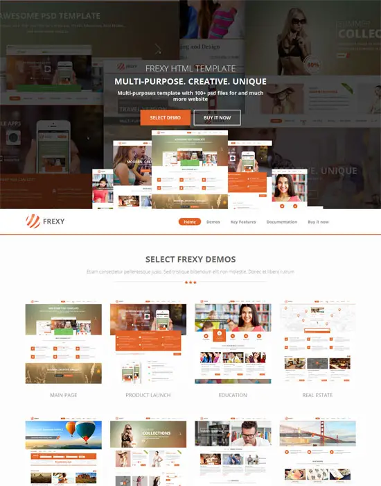 Frexy Responsive Multi-purpose HTML5 Template
