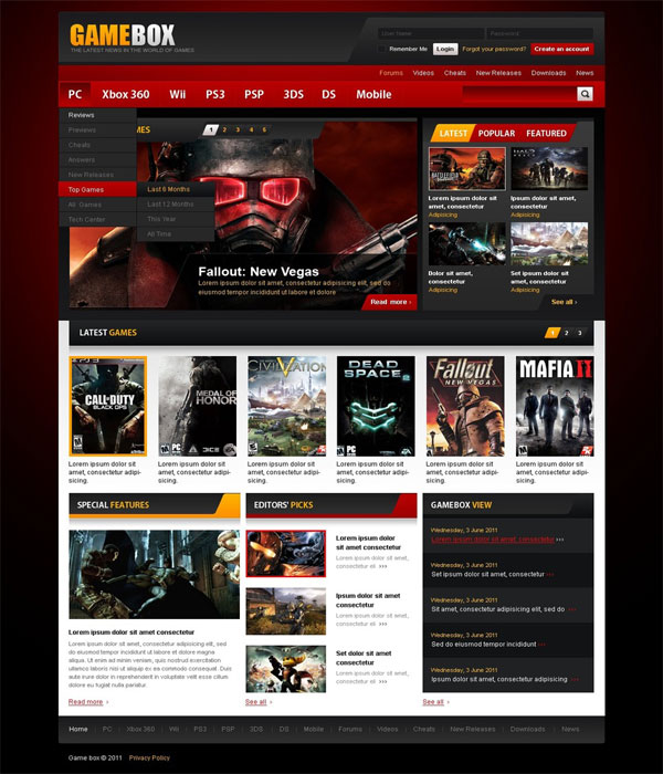 GAMEBOX - HTML Website Template