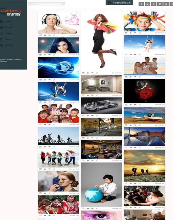 Gallery Station Photo Gallery Mobile Website Template