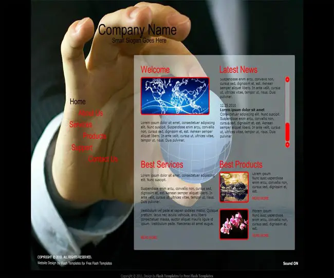 Global - Corporate Free Flash Animation Website Template