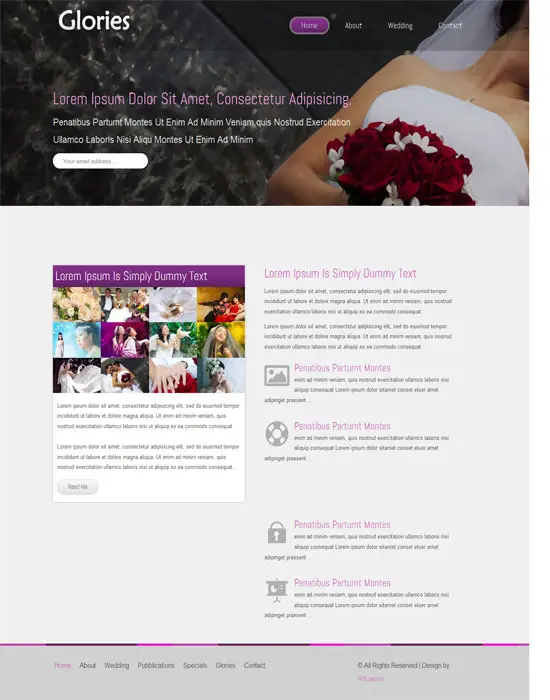 Glories wedding planner responsive Website Template