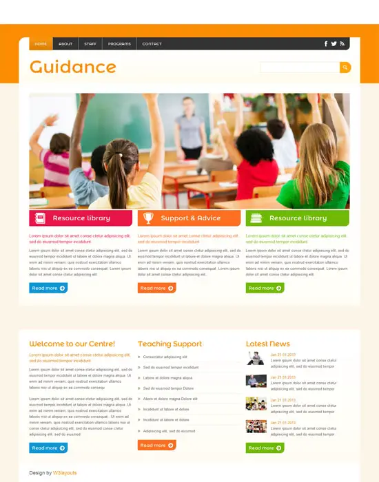 Guidance-Free Education Mobile Website Template