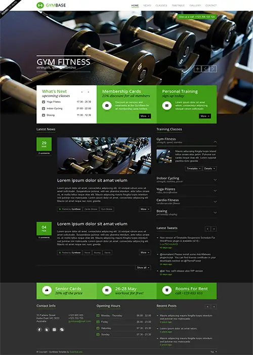 GymBase - Responsive Gym Fitness Template