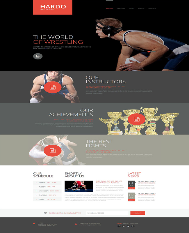 HARDO - Html5/Css3 Wrestling Courses Website Template