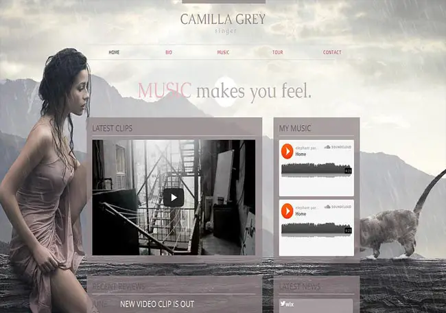 Wix Web Template for a Singer