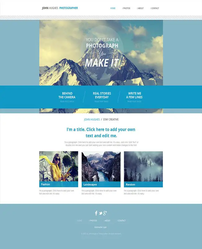 Wix Website Template for a Photographer