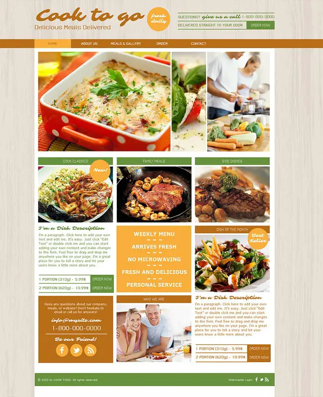 Food Catering Wix Web Template