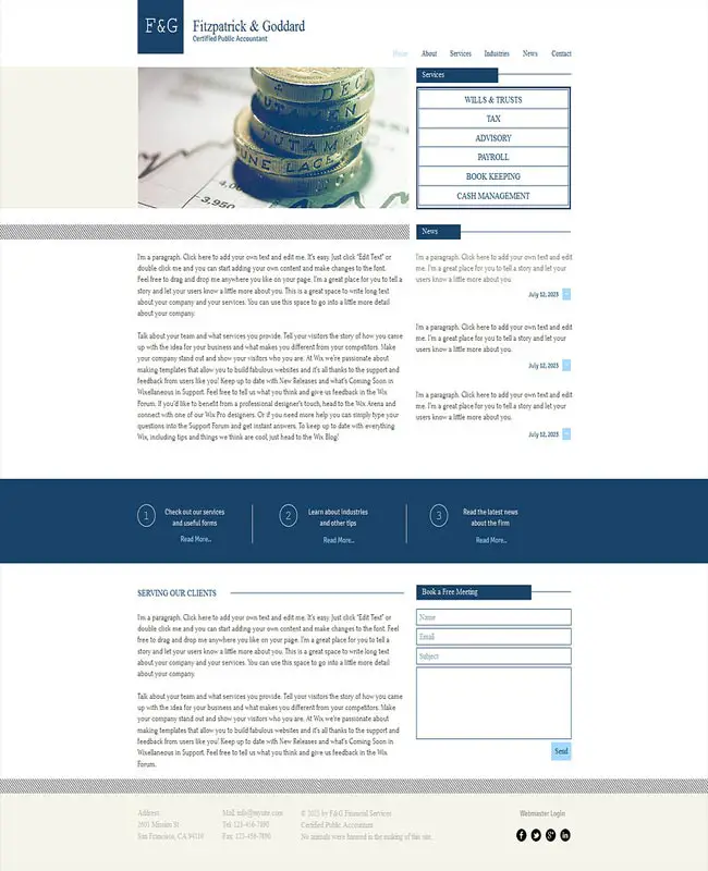 Wix Website Template for an Accountant