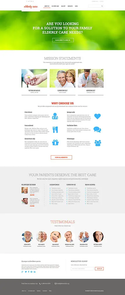 Reliable Elder Care WordPress Template