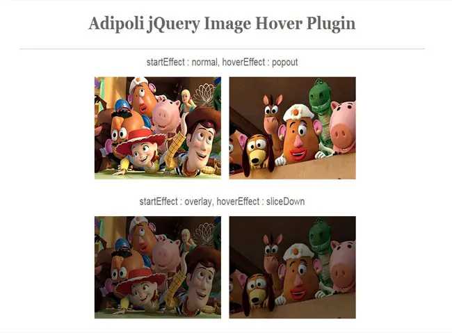 Adipoli - jQuery Image Hover Plugin with Multiple Effect 