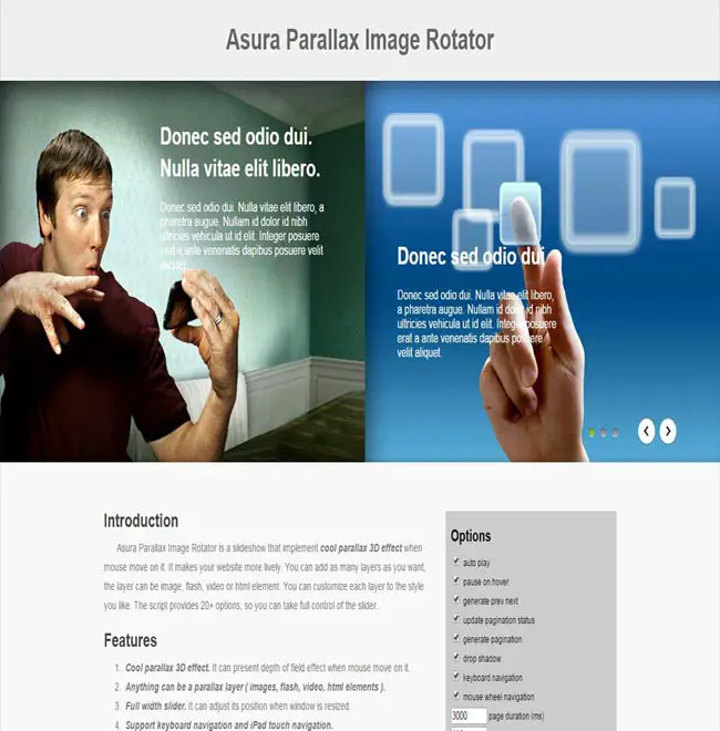Asura - Smooth Parallax Image Rotator Plugin 