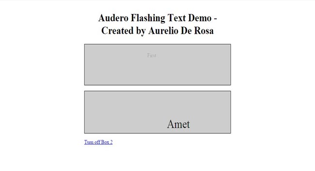 Audero - Flashing-Text - jQuery flash animation Text effect Plugin