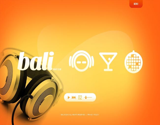 Bali - Sliding Effect Night Club Website Template