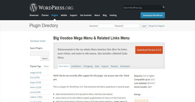 Big Voodoo - Faster Wp Admin Mega Menu Plugin