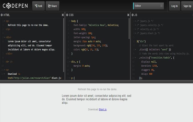 Blast.js- Js Plugin for Manipulable Text Apart