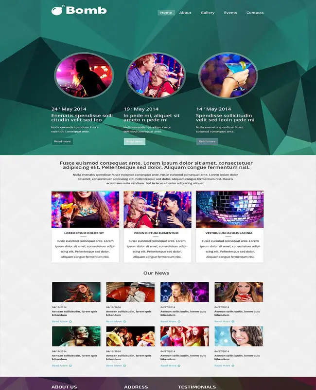 Bomb - Responsive Night Club Website Template