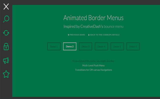 Border Menus - Free Multiple Design Animated Border Navigation