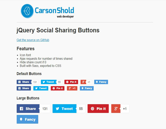 CShold - Simple social sharing buttons with shared count ajax lookups