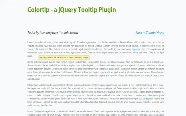 Colortip - Free colorful jQuery Tooltip Example
