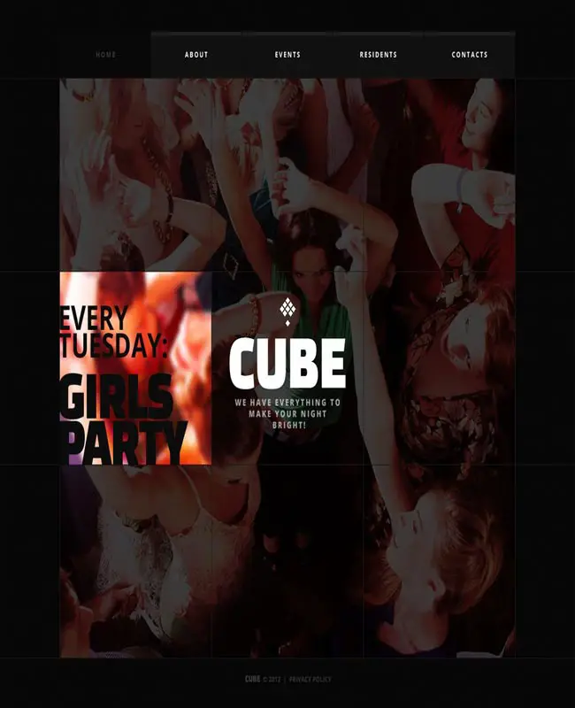 Cube - An Excellent Night Bright Club Website Template