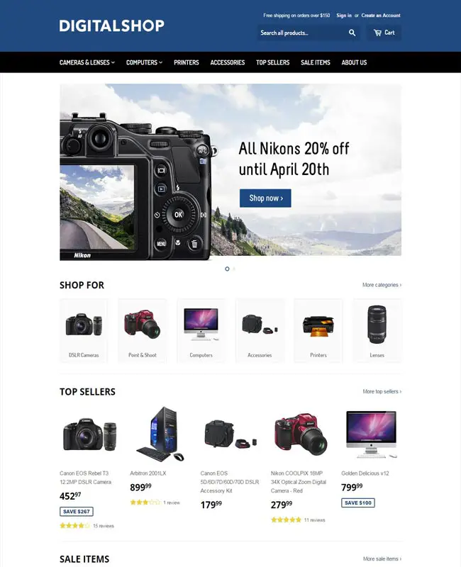 DIGITALSHOP - Electronics Product Display Free Website Template