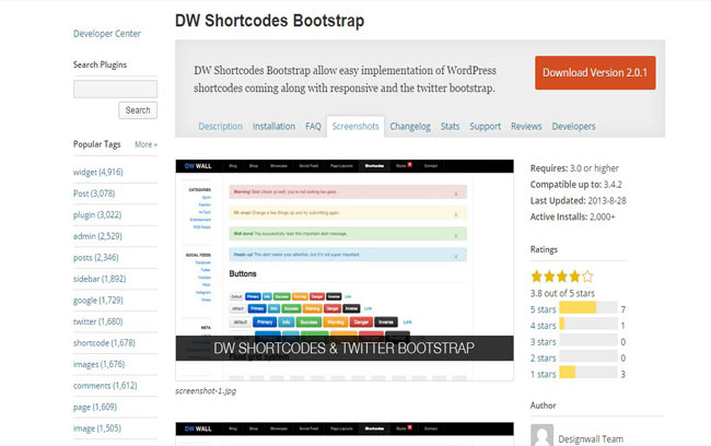 DW Shortcodes – Free Bootstrap Shortcodes Plugin 