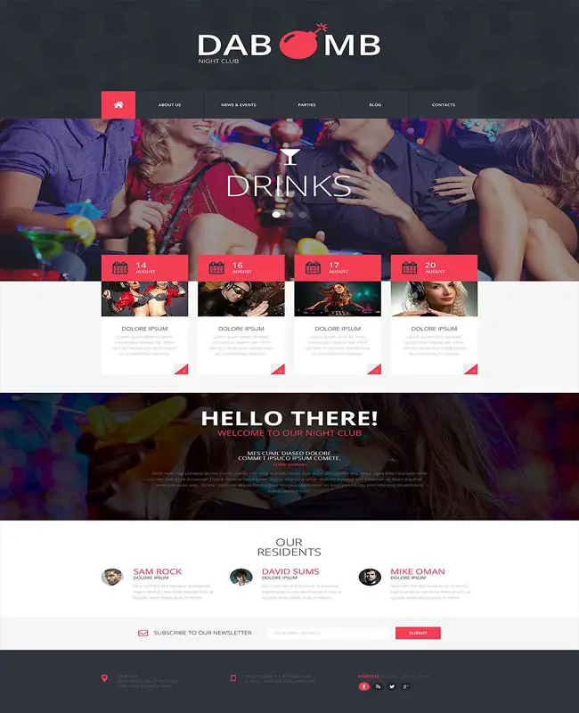 Dabomb - Modern Night Club Responsive Web Template