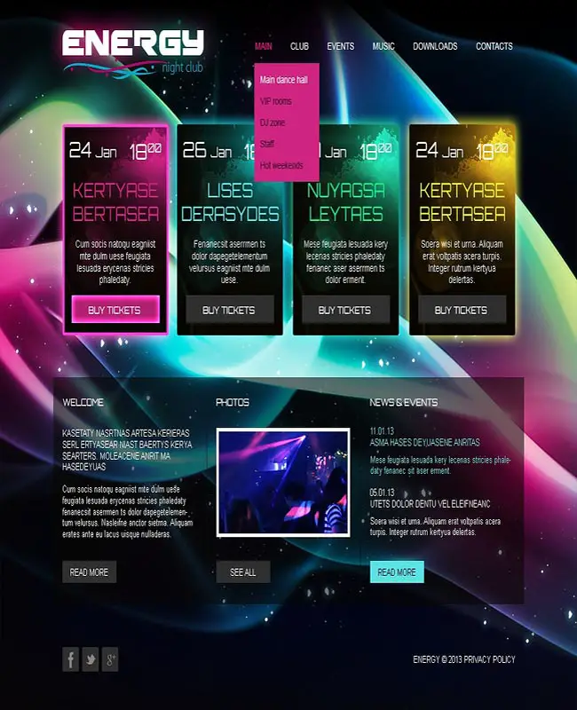Energy - Exclusive Night Club Html Website Template