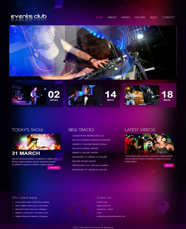 Events - Free Music Night Club website Template