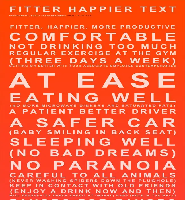 Fitter Happier Text - Free Fully Fluid animated Headings Plugin