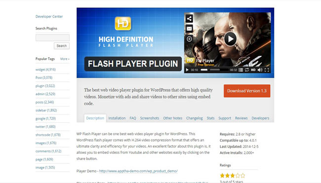 Flash Player High Quality video Plugin 